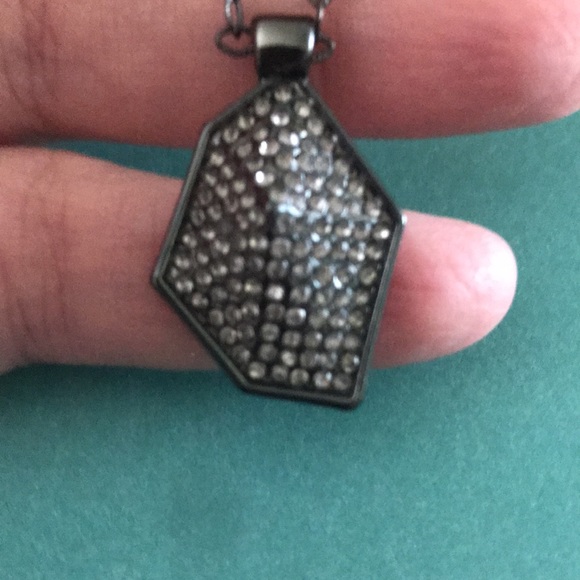Lia Sophia Necklace - black geometric sparkle - Picture 2 of 3